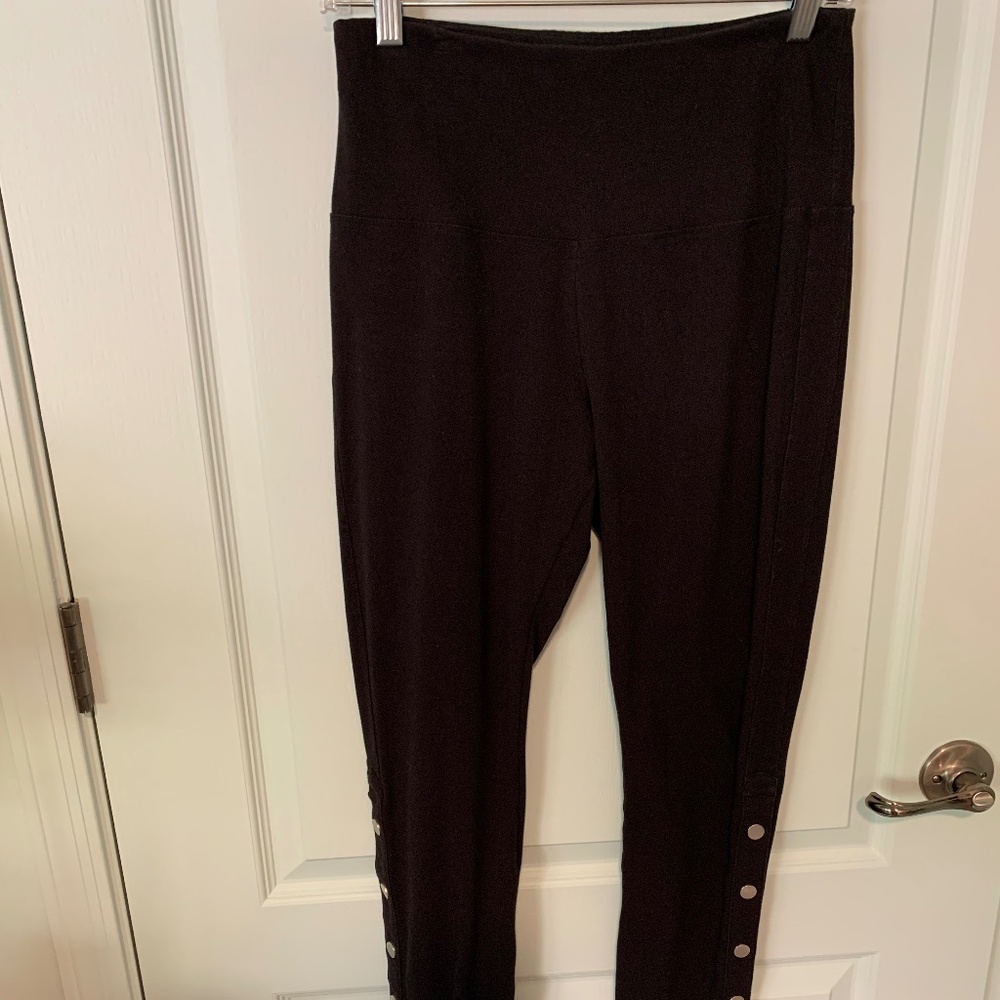 Ruby Ribbon Large Black Ponte Pant with Silver buttons